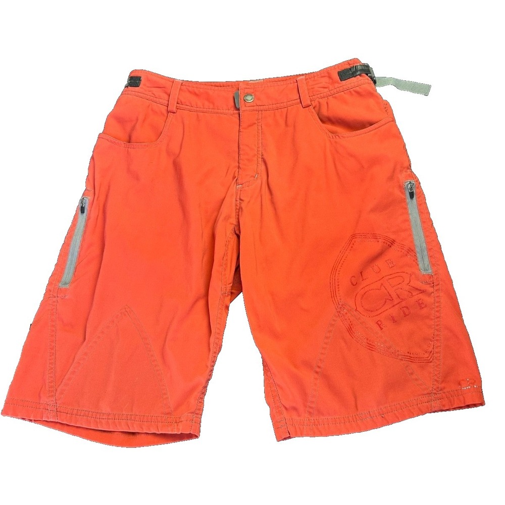 Club Ride Fuze Cycling Shorts Men's M Orange Bike MTB Trail Performance Cargo